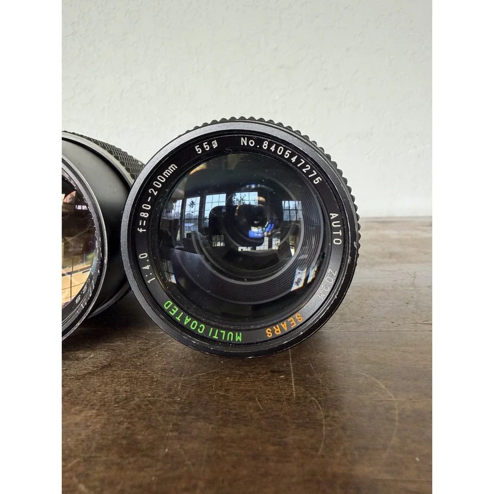 Vintage Lens Lot (3pc): Vivitar 28mm f2.5, Samigon 135mm f2.8, Sears 80-200mm f4